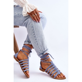 FC3 Sandales Romaines en Daim pour Femme Bleu Semper 5