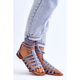 FC3 Sandales Romaines en Daim pour Femme Bleu Semper 6