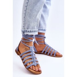 FC3 Sandales Romaines en Daim pour Femme Bleu Semper 3
