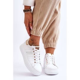Chaussures de sport pour femmes blanches et dorées Be First! 1 Chaussures de sport pour femmes blanches et dorées Be First! 1
