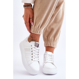 Chaussures de sport pour femmes blanches et argentées Be First! 1