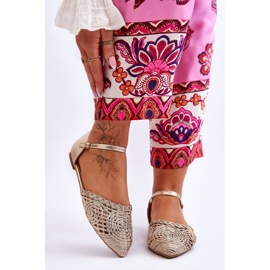 FM1 Sandales Femme Elégantes Plates Doré Sheia 1