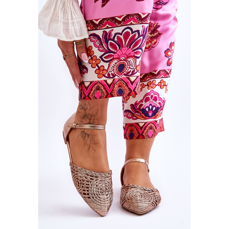 FM1 Sandales Femme Elégantes Plates Or Rose Sheia doré 1
