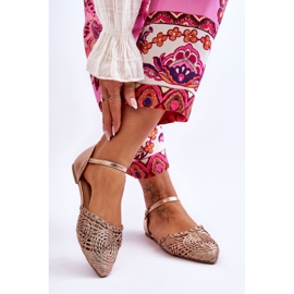 FM1 Sandales Femme Elégantes Plates Or Rose Sheia doré 2