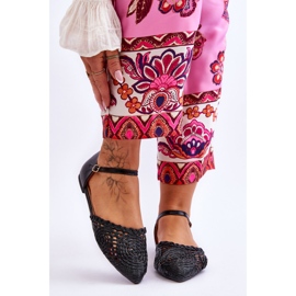 FM1 Sandales Femme Elégantes Plates Noires Sheia 1