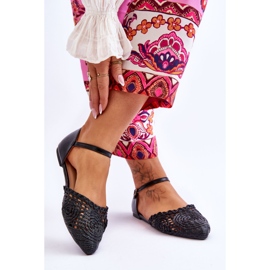 FM1 Sandales Femme Elégantes Plates Noires Sheia 2