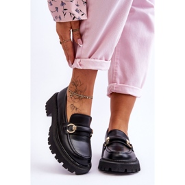 Mocassins Femme Plateforme Massive Noir Calypso 1