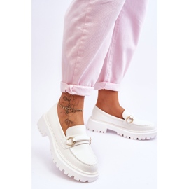 FG1 Mocassins Femme Sur Plateforme Massive Blanc Calypso blanche 2