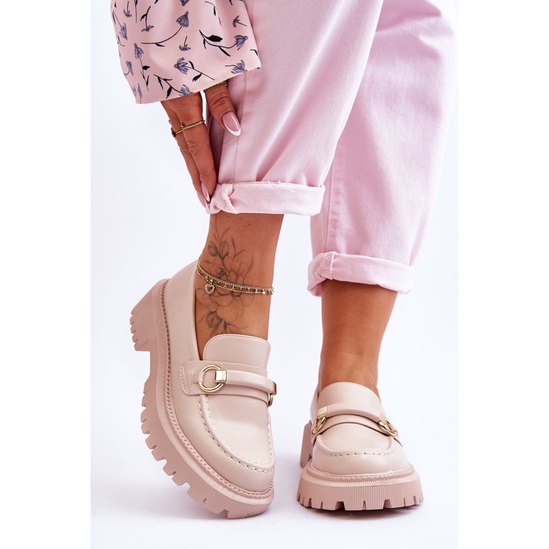 FG1 Mocassins Femme Sur Plateforme Massive Beige Calypso 1 FG1 Mocassins Femme Sur Plateforme Massive Beige Calypso 1