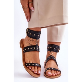 Sandales Uniques Pour Femmes Avec Clous Noir Selina le noir 1