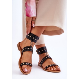 Sandales Uniques Pour Femmes Avec Clous Noir Selina le noir 2
