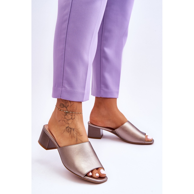 Élégantes Chaussons Lisses Sergio Leone KL317 Argent Foncé brun 2