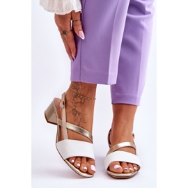 Sergio Leone Sandales à Talons Hauts en Cuir SK826 Blanc et Or blanche 1 Sergio Leone Sandales à Talons Hauts en Cuir SK826 Blanc et Or blanche 1