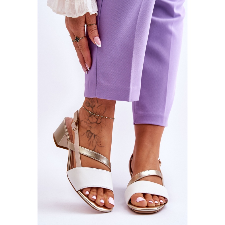 Sergio Leone Sandales à Talons Hauts en Cuir SK826 Blanc et Or blanche 1 Sergio Leone Sandales à Talons Hauts en Cuir SK826 Blanc et Or blanche 1