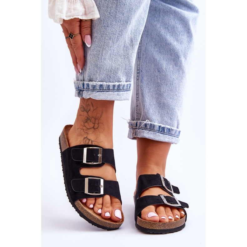 FB1 Sandales à enfiler pour femmes Noir Destino 1