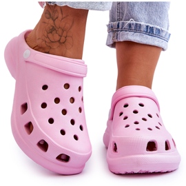 PG2 Mousse Slides Crocs On A Chunky Sole Rose Katniss 8