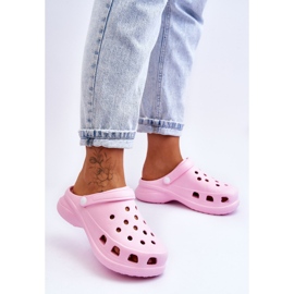 PG2 Mousse Slides Crocs On A Chunky Sole Rose Katniss 5