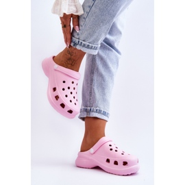 PG2 Mousse Slides Crocs On A Chunky Sole Rose Katniss 7
