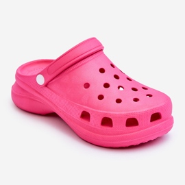 PG2 Sandales Foam Crocs Sur Une Semelle Épaisse Rose Foncé Katniss 1