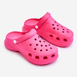 PG2 Sandales Foam Crocs Sur Une Semelle Épaisse Rose Foncé Katniss 2