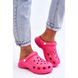 PG2 Sandales Foam Crocs Sur Une Semelle Épaisse Rose Foncé Katniss 6