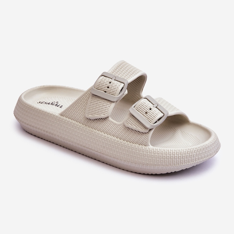 Chaussons Mousse À Rayures Femme Gris Clair Sharmen 1 Chaussons Mousse À Rayures Femme Gris Clair Sharmen 1