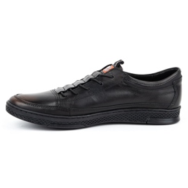 Polbut Chaussures casual en cuir pour hommes K22 kabir noir 1