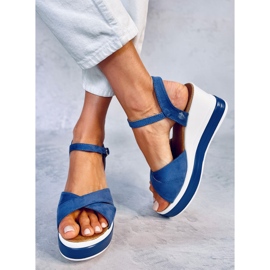 Sandales compensées bleu Winkler 2