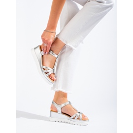 Sandales compensées argentées Shelovet, femmes 2 Sandales compensées argentées Shelovet, femmes 2