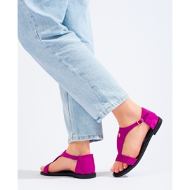 Sandales plates femme Vinceza fuchsia rose 1