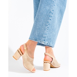 Sandales à talons hauts en daim beige Vinceza 3