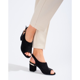 Sandales à talons hauts en daim noir Vinceza le noir 3