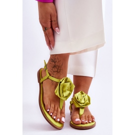 FS1 Tongs Femme Avec Tissu Rose Carisma Lime vert 1