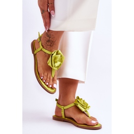 FS1 Tongs Femme Avec Tissu Rose Carisma Lime vert 4