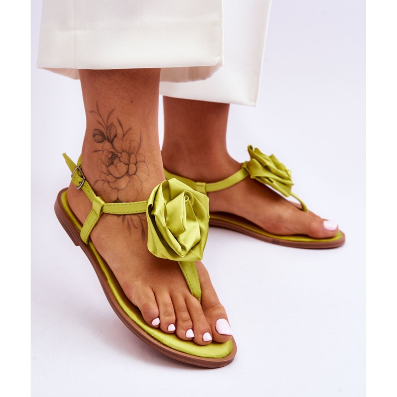 FS1 Tongs Femme Avec Tissu Rose Carisma Lime vert 2