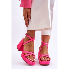 FS1 À la mode Rose Secret Rose talons hauts et sandales à plateforme 1