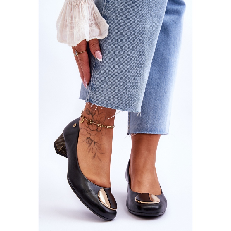 Escarpin Cuir Talon Bas Maciejka 05960-01 Noir le noir 1