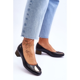 Escarpin Cuir Talon Bas Maciejka 05960-01 Noir 2