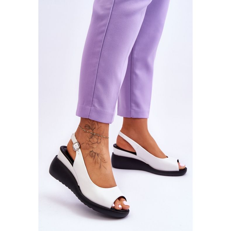 Sandales Compensées Femme Sergio Leone SK853 Blanc 2