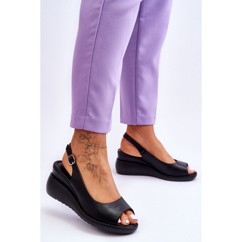 Sandales Compensées Femme Sergio Leone SK853 Noir le noir 2