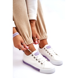 PS1 Baskets basses à jets pour femmes Blanc-Violet Demira 1
