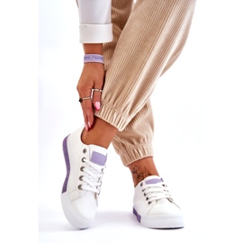 PS1 Baskets basses à jets pour femmes Blanc-Violet Demira 3