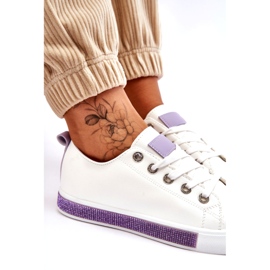 PS1 Baskets basses à jets pour femmes Blanc-Violet Demira 7