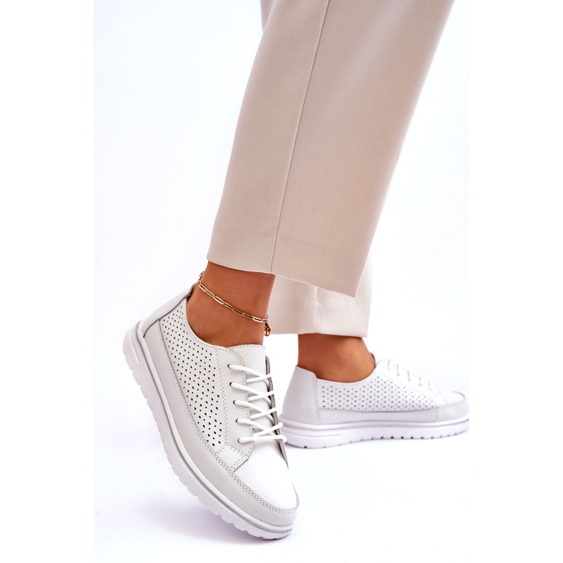 Vinceza Chaussures de Sport en Cuir pour Femme Baskets Blanc Elami 4