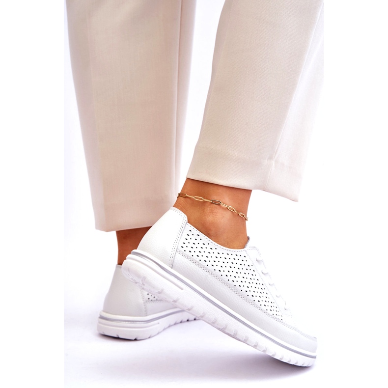 Vinceza Chaussures de Sport en Cuir pour Femme Baskets Blanc Elami 5