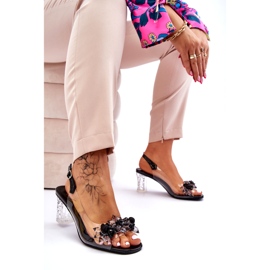 S.Barski Sandales à la mode avec des perles de Terrance noires le noir 1