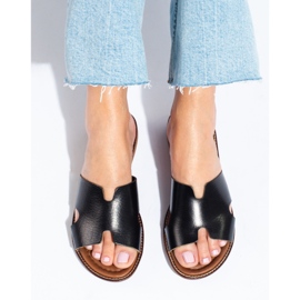 W. Potocki Chaussons en cuir noir pour femmes de Potocki 1