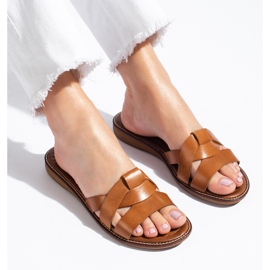 W. Potocki Chaussons en cuir marron pour femme de Potocki brun 1 W. Potocki Chaussons en cuir marron pour femme de Potocki brun 1