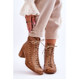 Bottines Cuir Ajouré Maciejka 05508-10 Beige foncé 1 Bottines Cuir Ajouré Maciejka 05508-10 Beige foncé 1