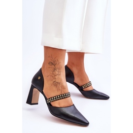 Escarpin Cuir Avec Ceinture Maciejka 05950-01 Noir le noir 2